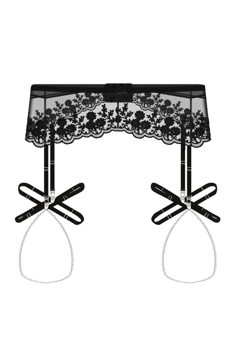 Chain Leg Garter Black