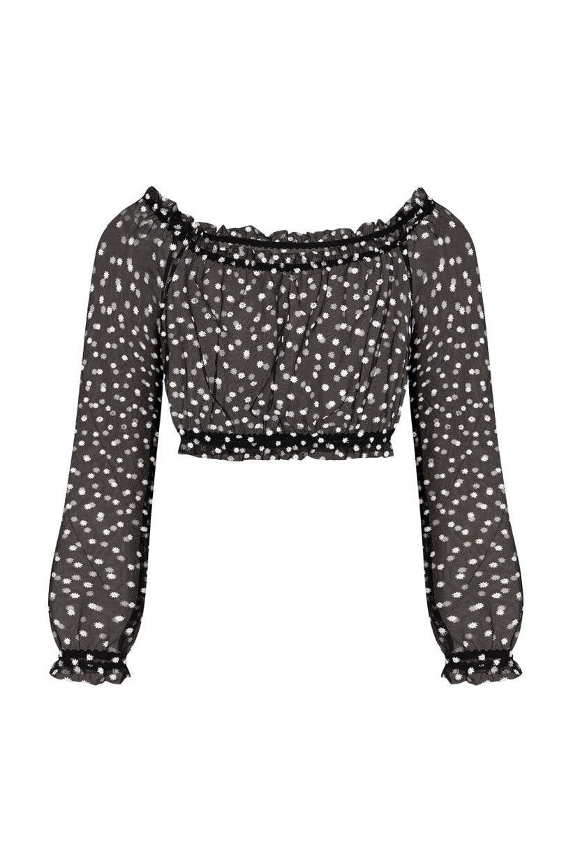 Chamomile Long Sleeve Top Black