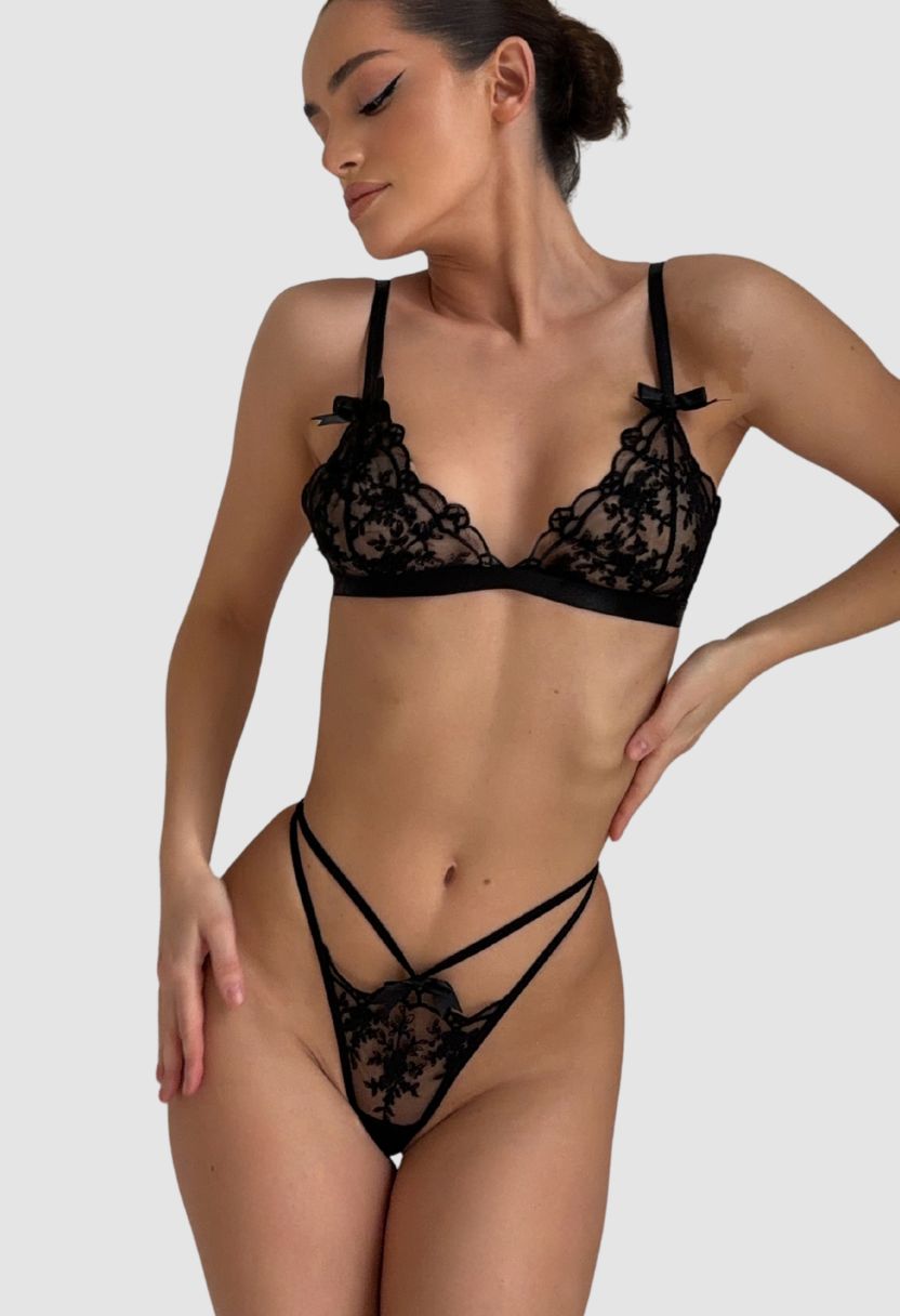 Cleo Bralette Set Black