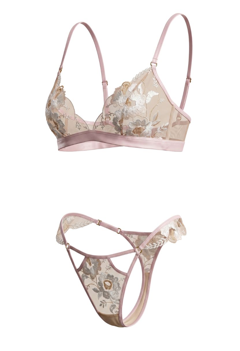 Lily Bralette Set Peach