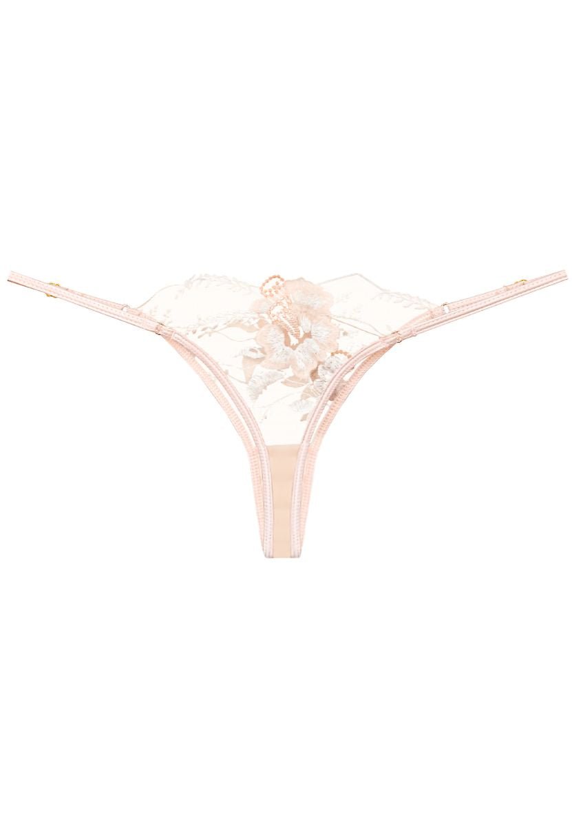 Peach thong Lily – soft lace lingerie panties The Kiss