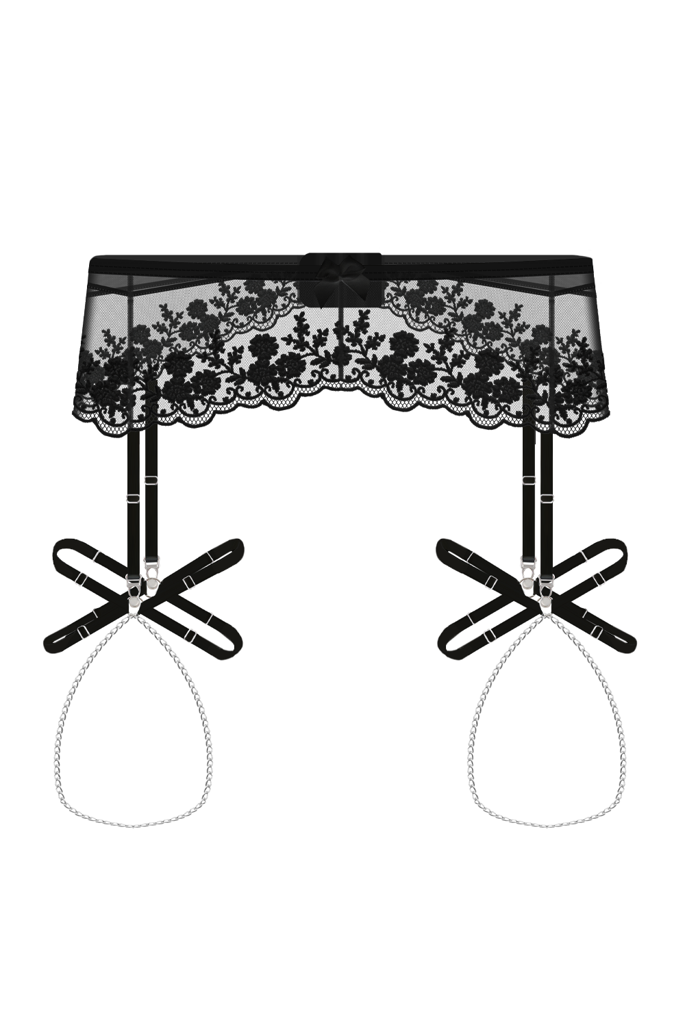 Chain Leg Garter Black
