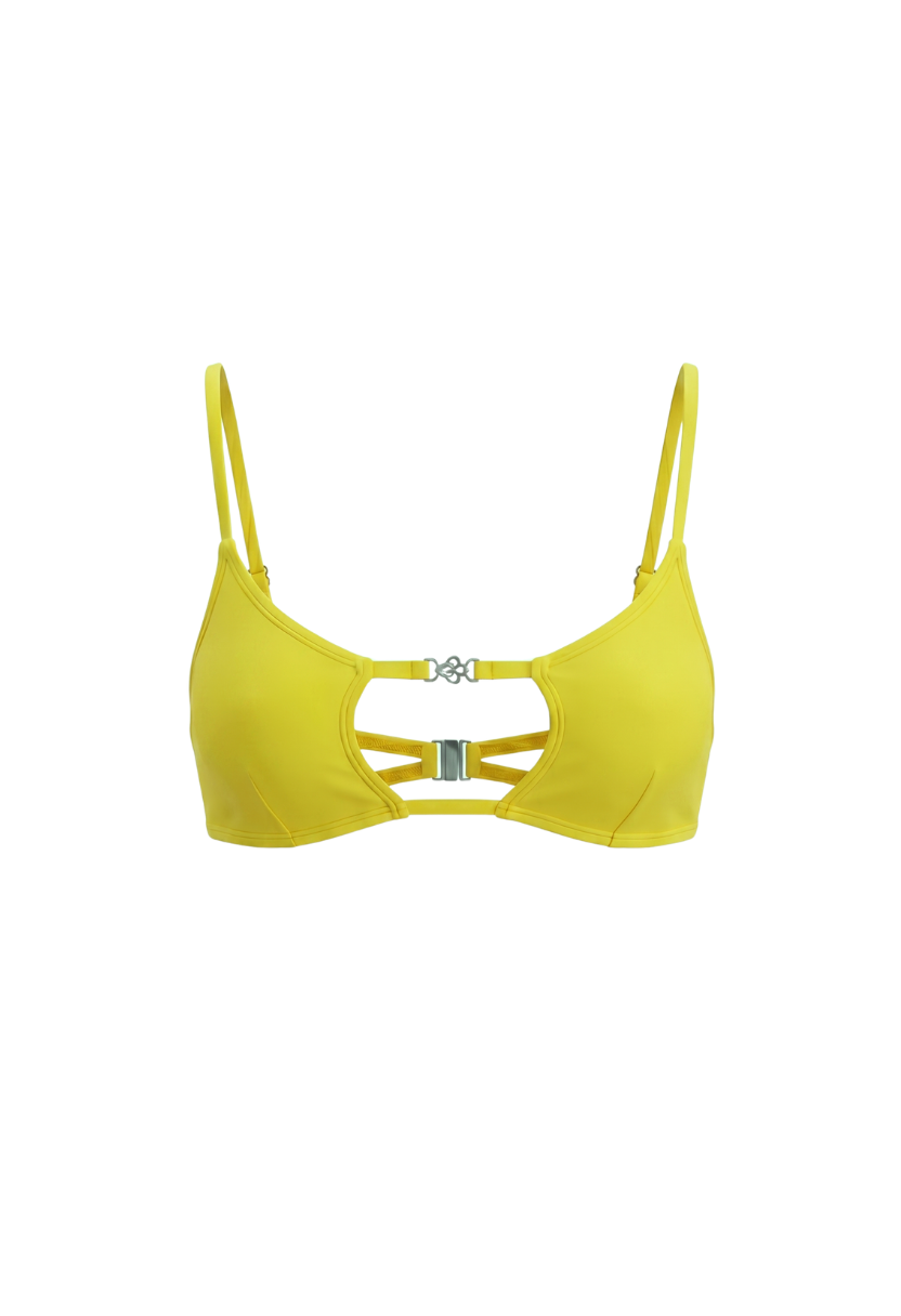 Amira Square Cut-Out Top Yellow