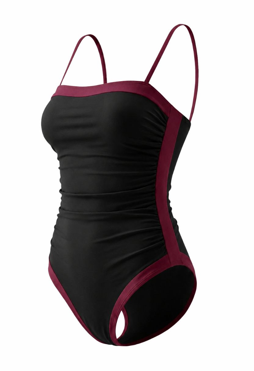 Riva One-Piece Swimsuit Black Burgundy