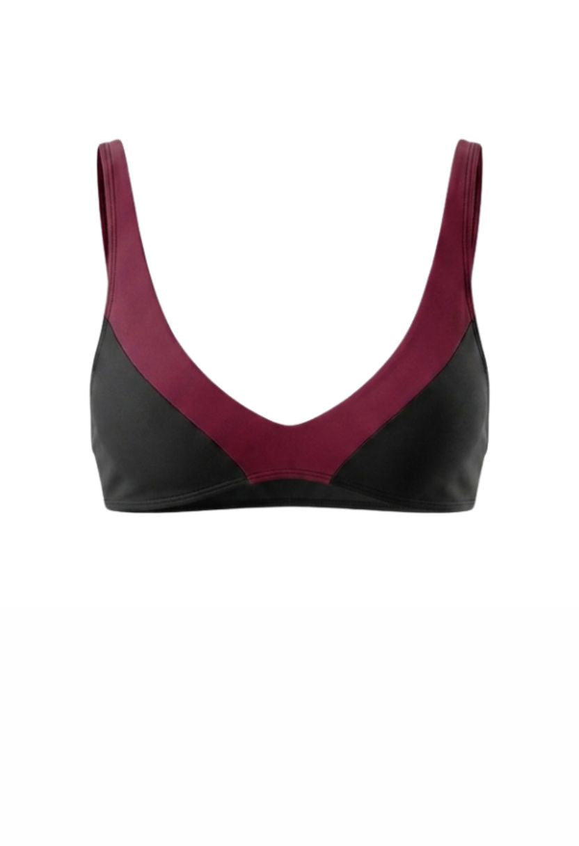 Elin Bikini Top Black Burgundy