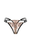 Namira Double-Strap Thong Nude Black