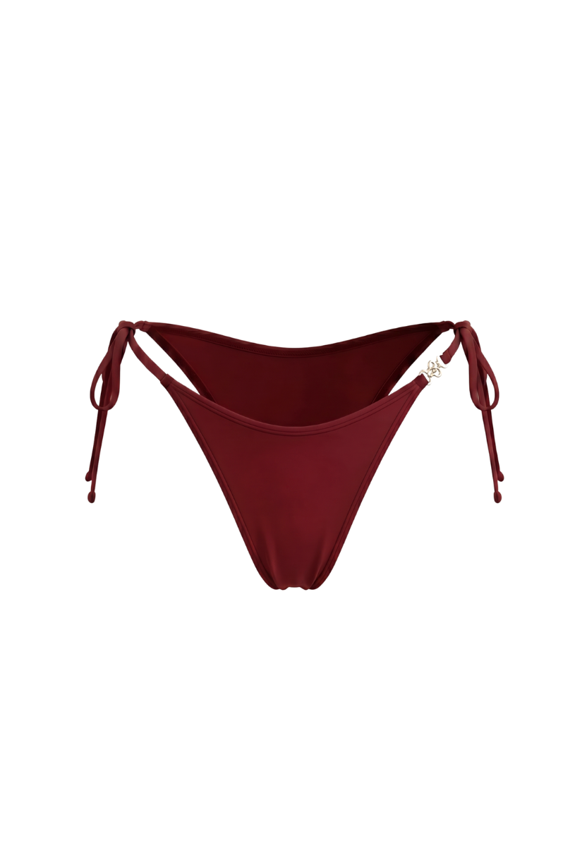 Gia Tie-Side Cheeky Bottom Burgundy