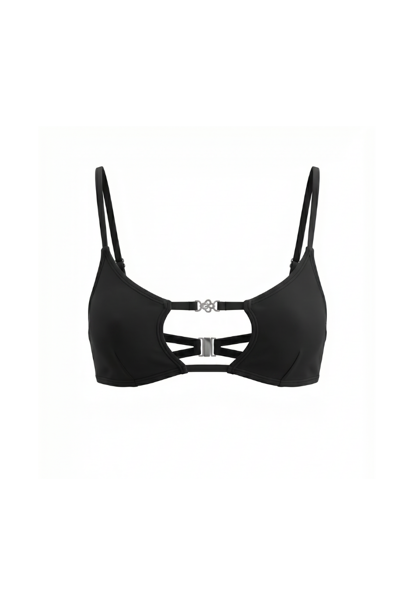 Amira Square Cut-Out Top Black