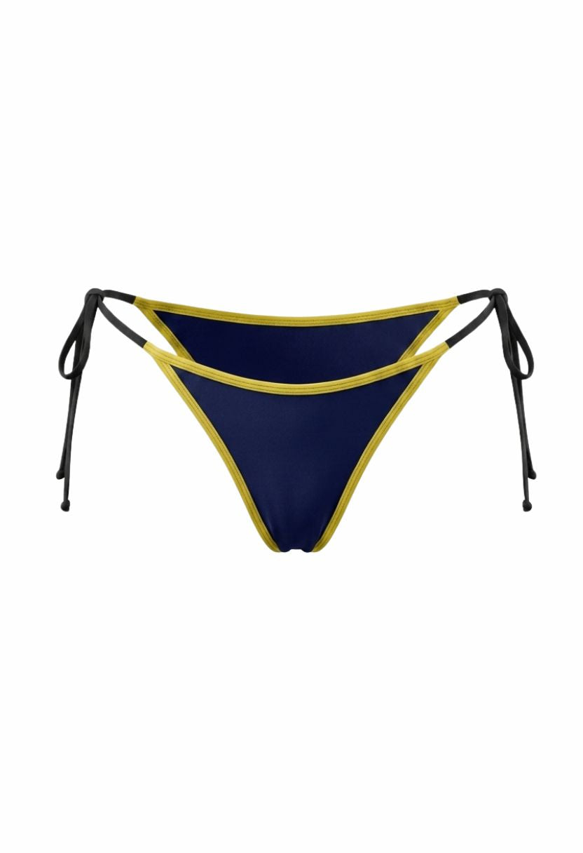 Vita Tie-Side Cheeky Bottom Navy Yellow