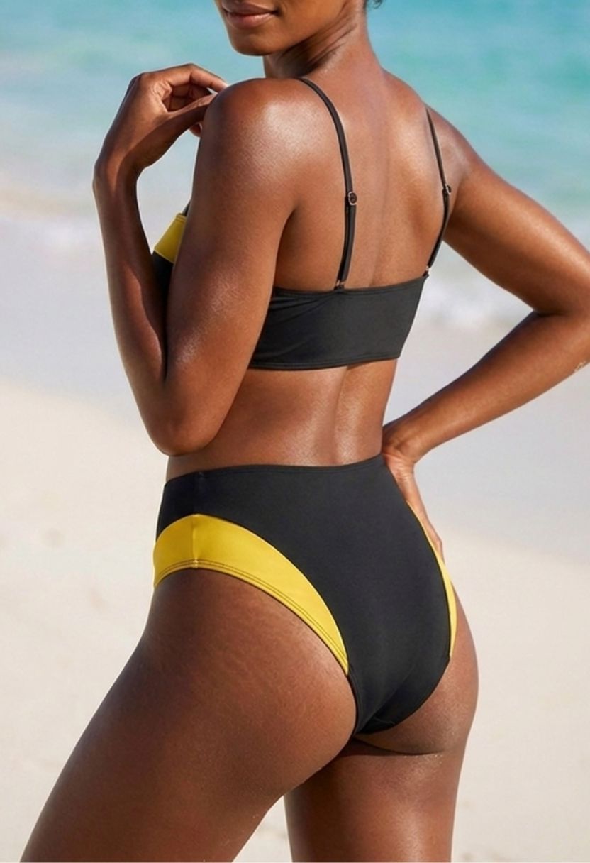 Sorelle Bikini Top Black Yellow