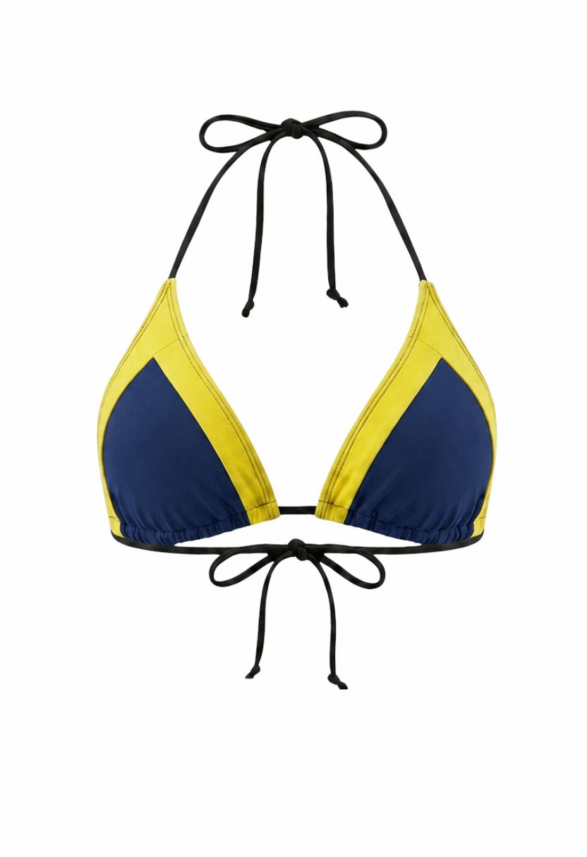 Iris Triangle Top Navy Yellow