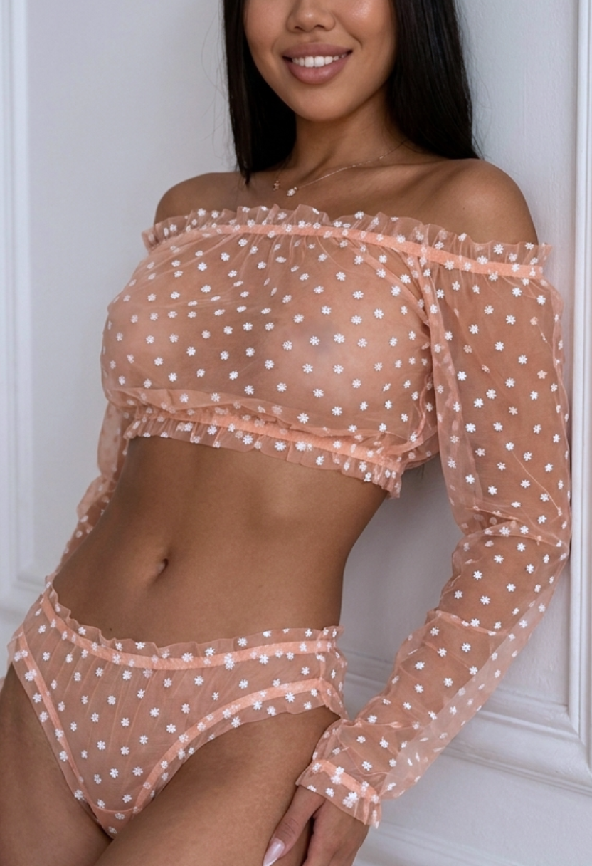 Chamomile Long Sleeve Top Peach
