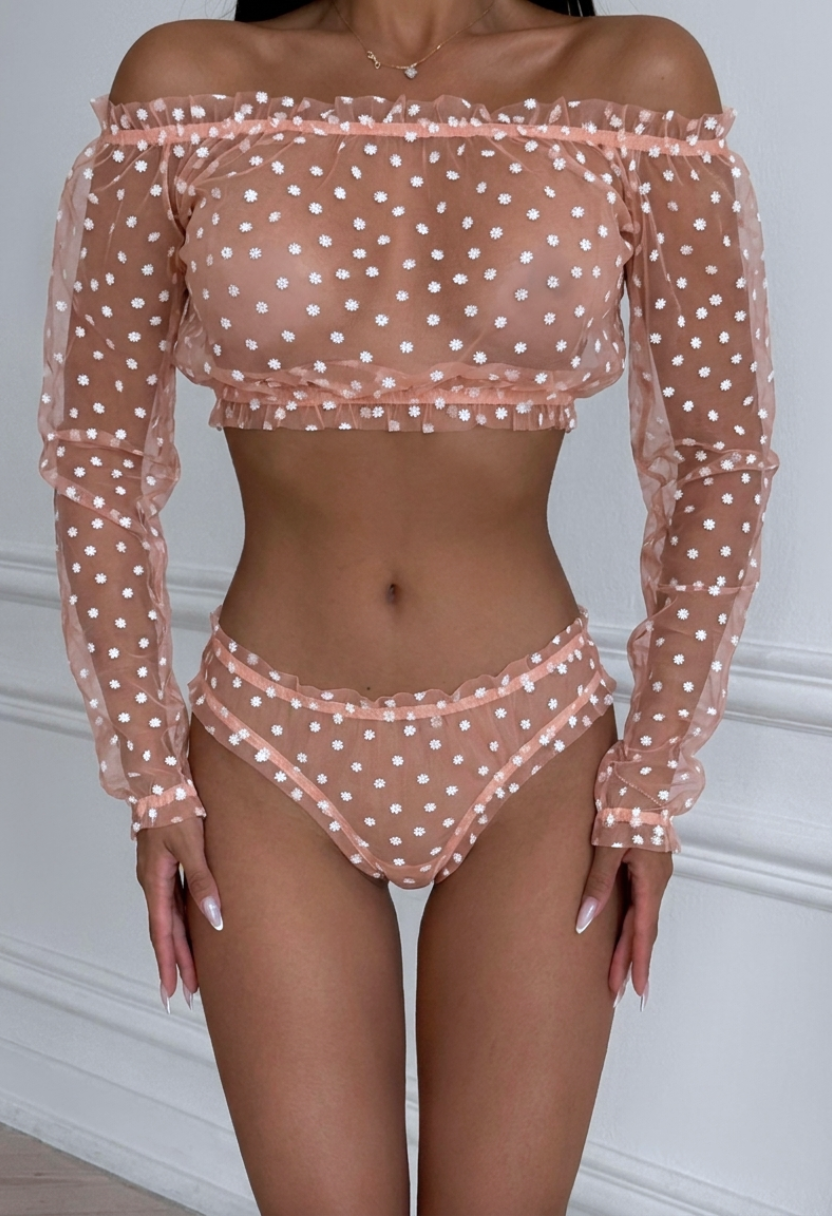 Chamomile Long Sleeve Set Peach