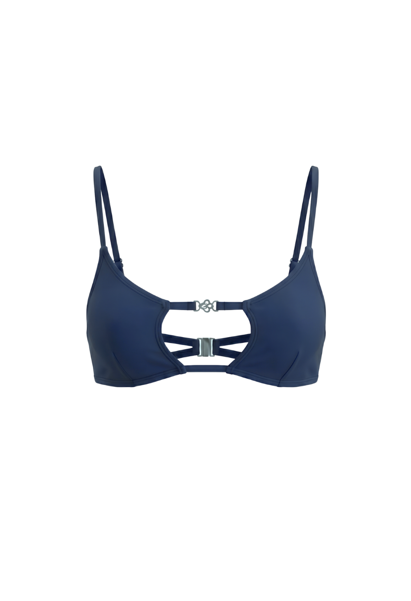Amira Square Cut-Out Top Navy