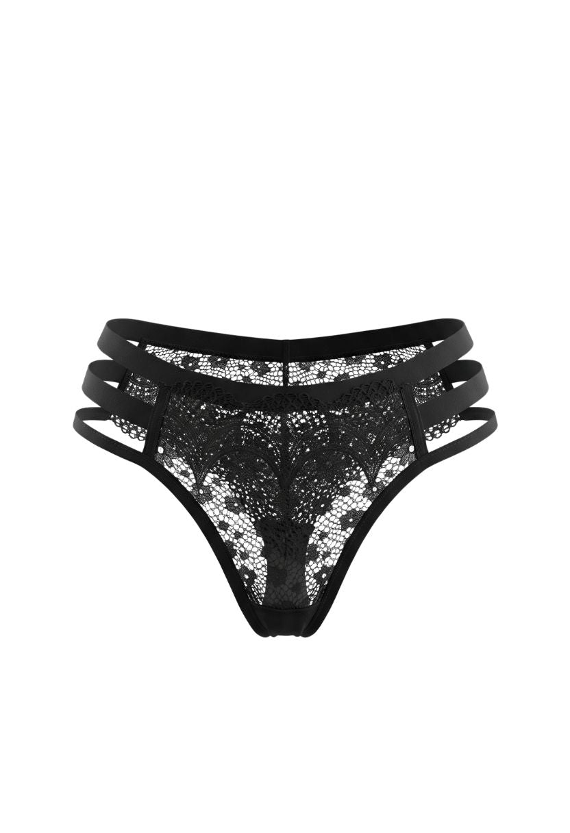 Alma Strappy Brief Black