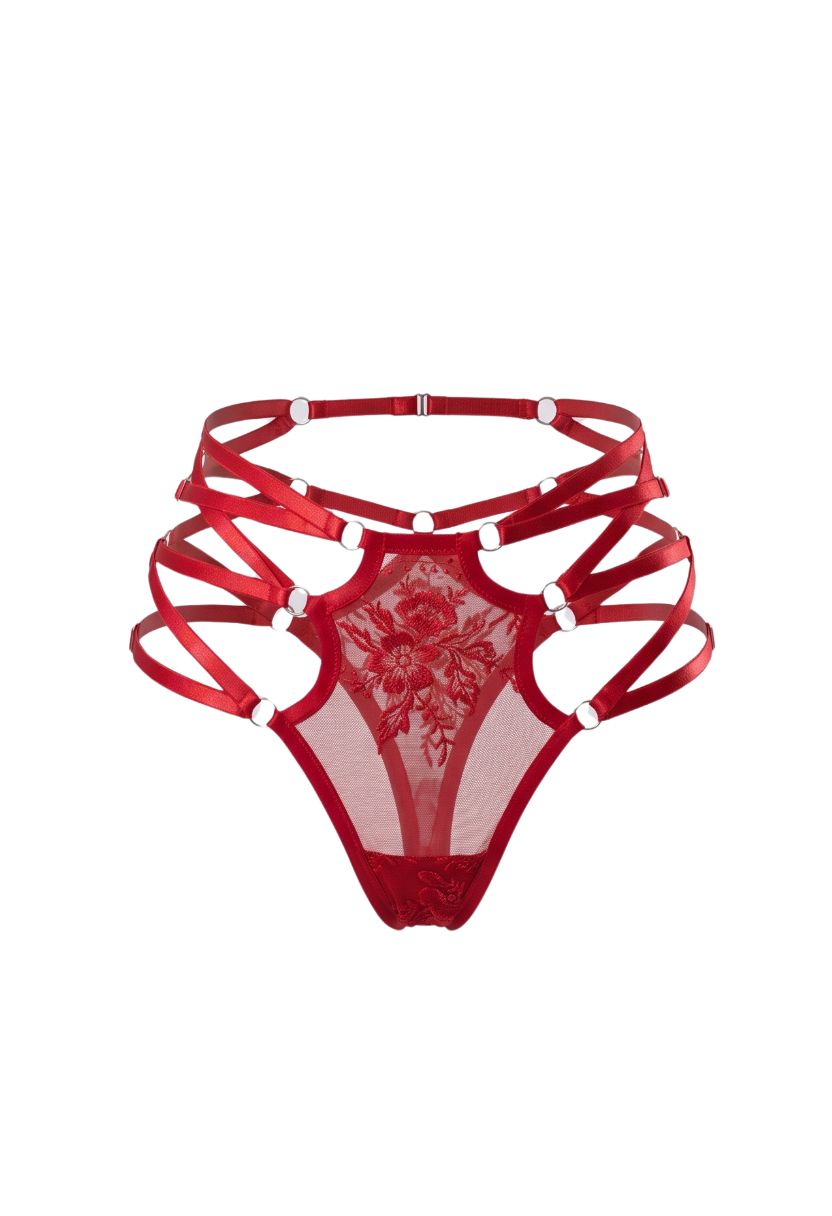 Vesta High-Waist Thong Red