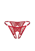 Vesta Crotchless Thong Red