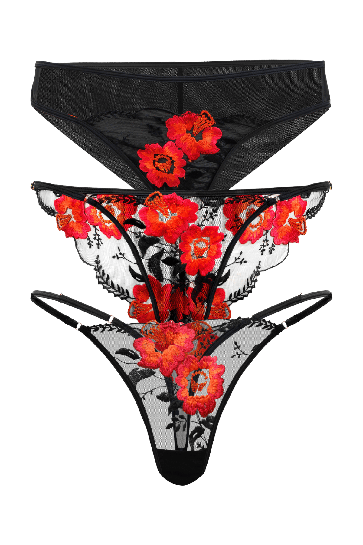 Lily Panties Black&Red 3-Pack