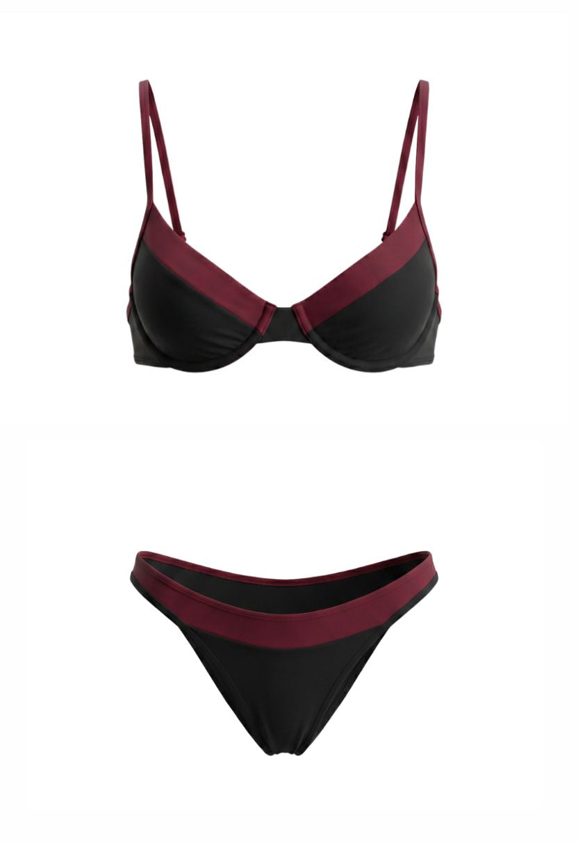 Alina Bikini Set Black Burgundy