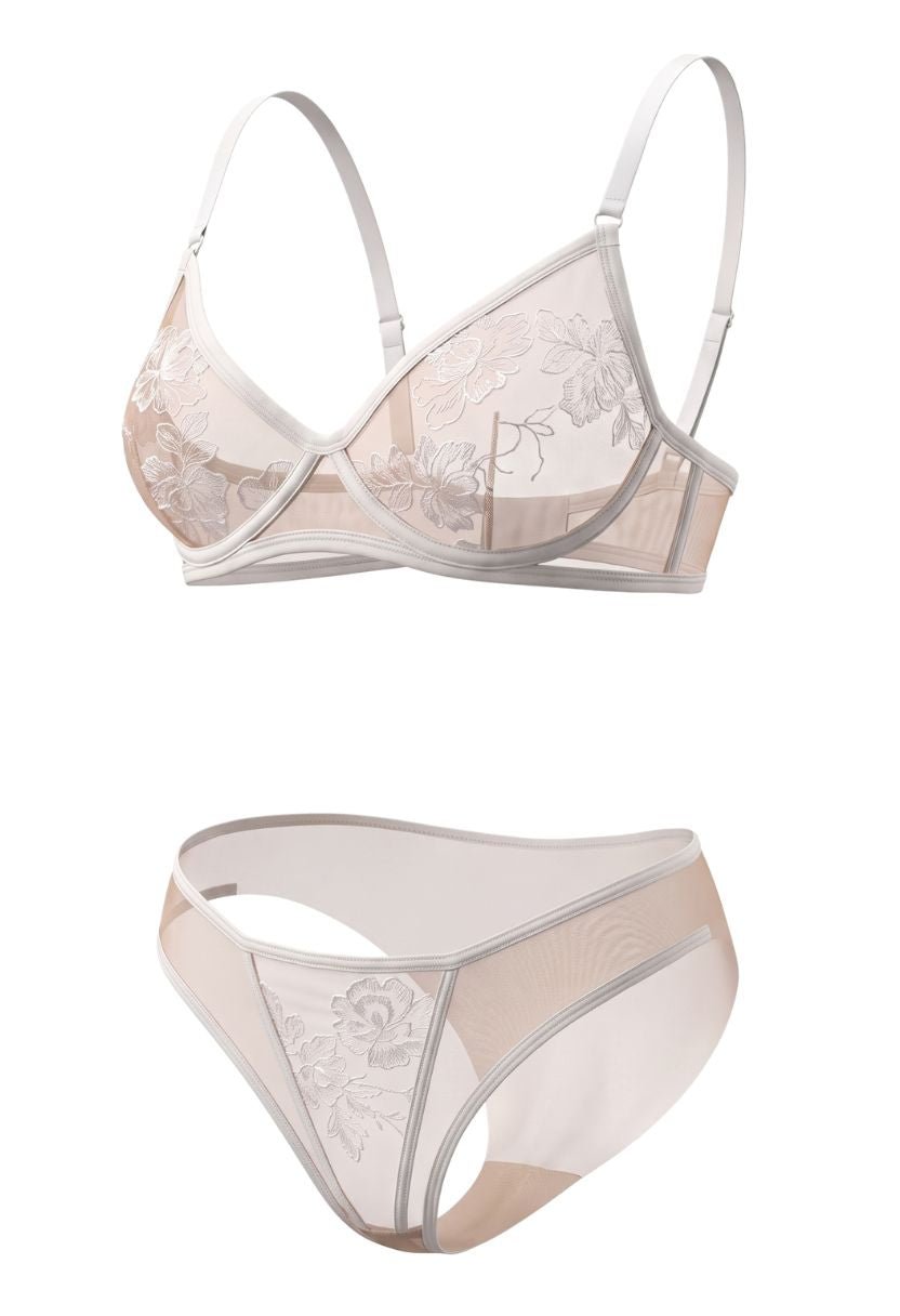 Alissia Underwire Bra Set White