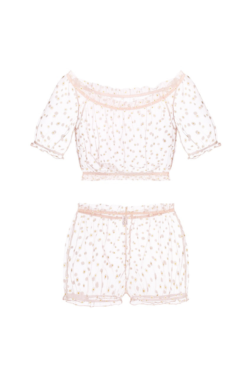 Chamomile Short Sleeve Set Peach