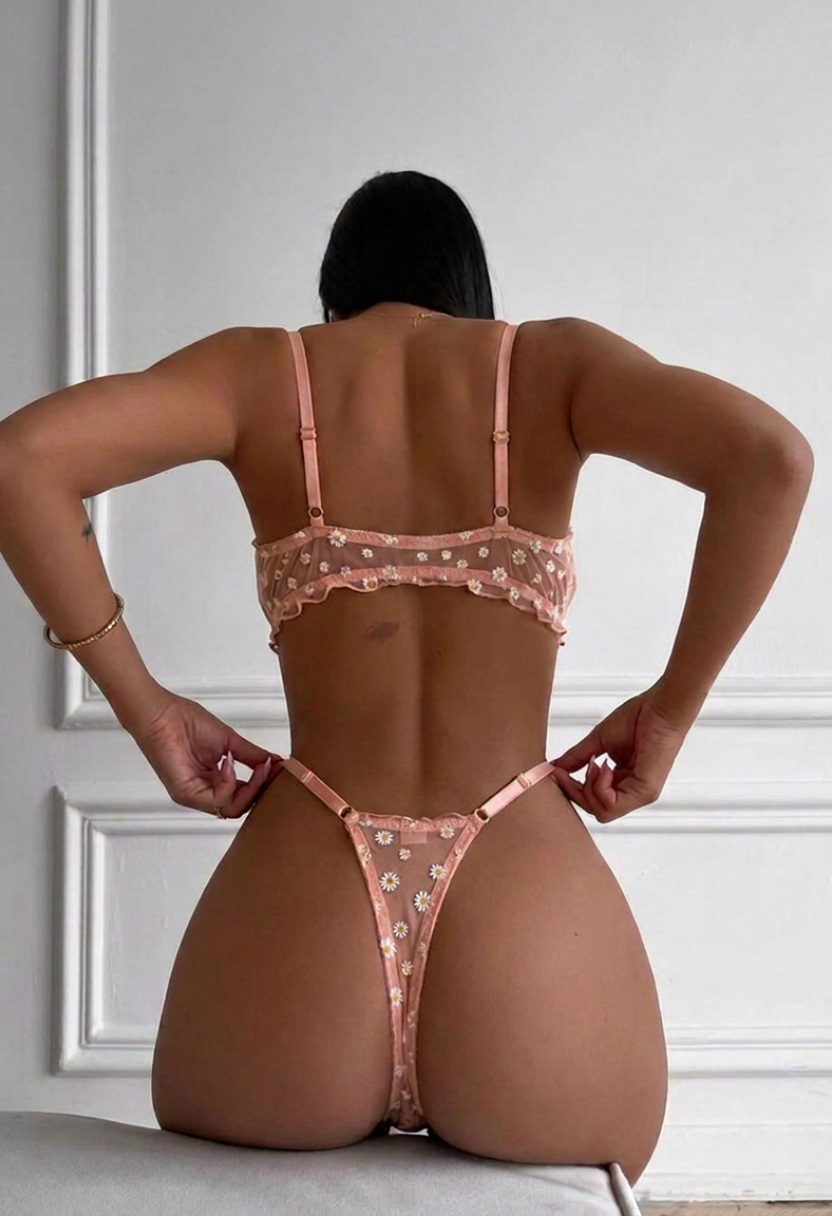 Chamomile Bralette Set Peach
