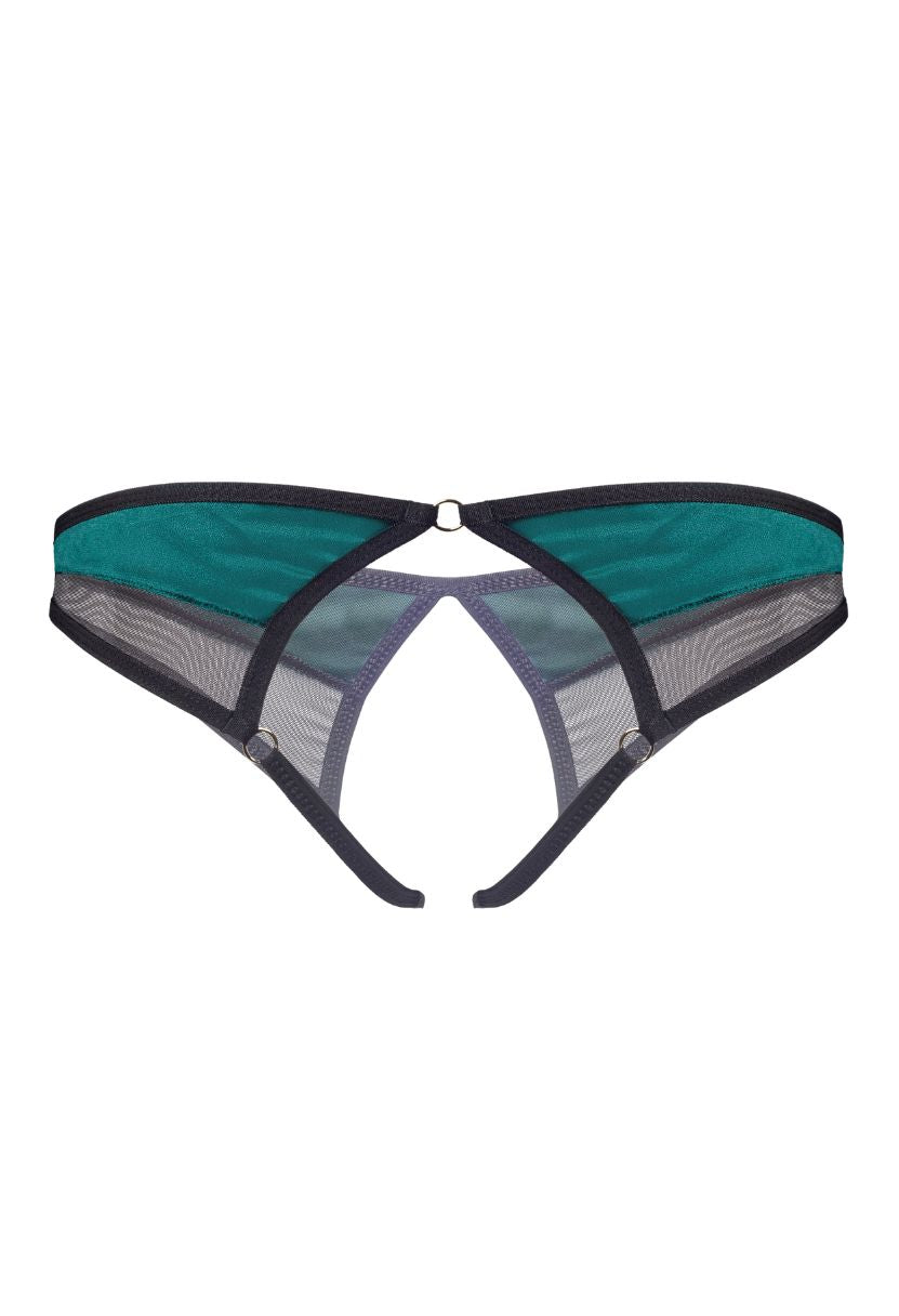 Green thong Emerald – elegant lace lingerie panties The Kiss