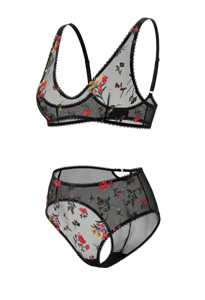 Fiora Bralette Set Black