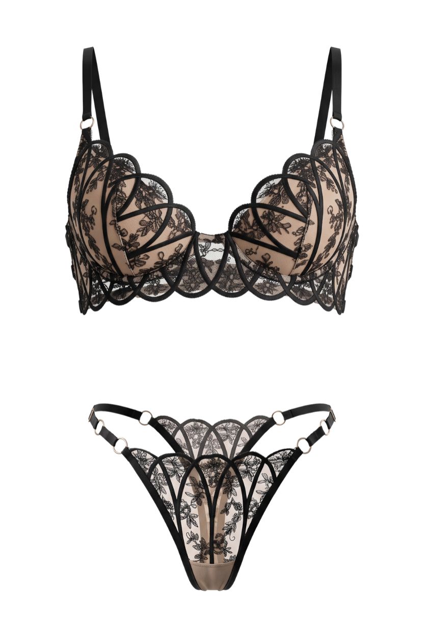 Inez Push-up Bra Set Black