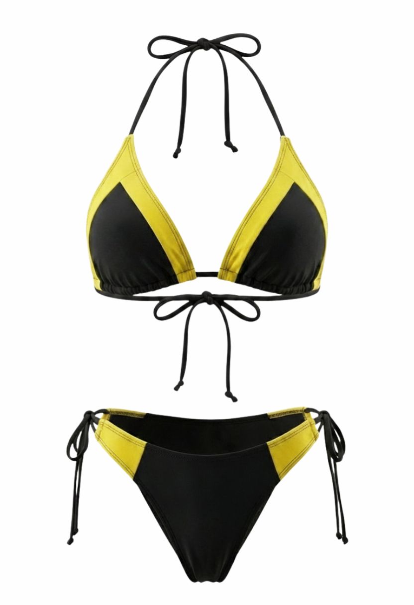 Iris Bikini Set Black Yellow
