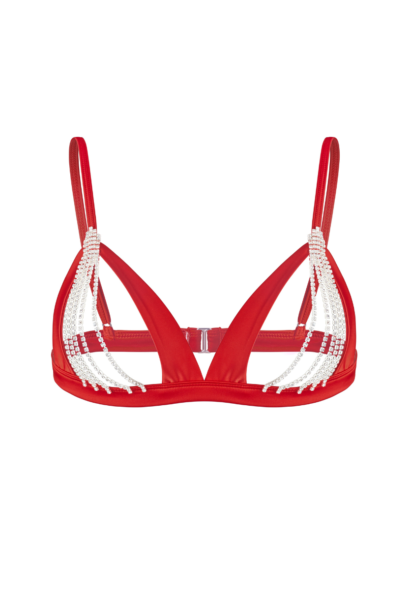 Layla Open Bra Red