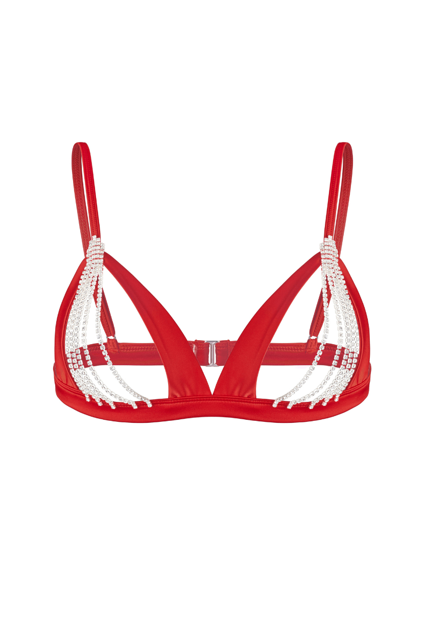 Layla Open Bra Red