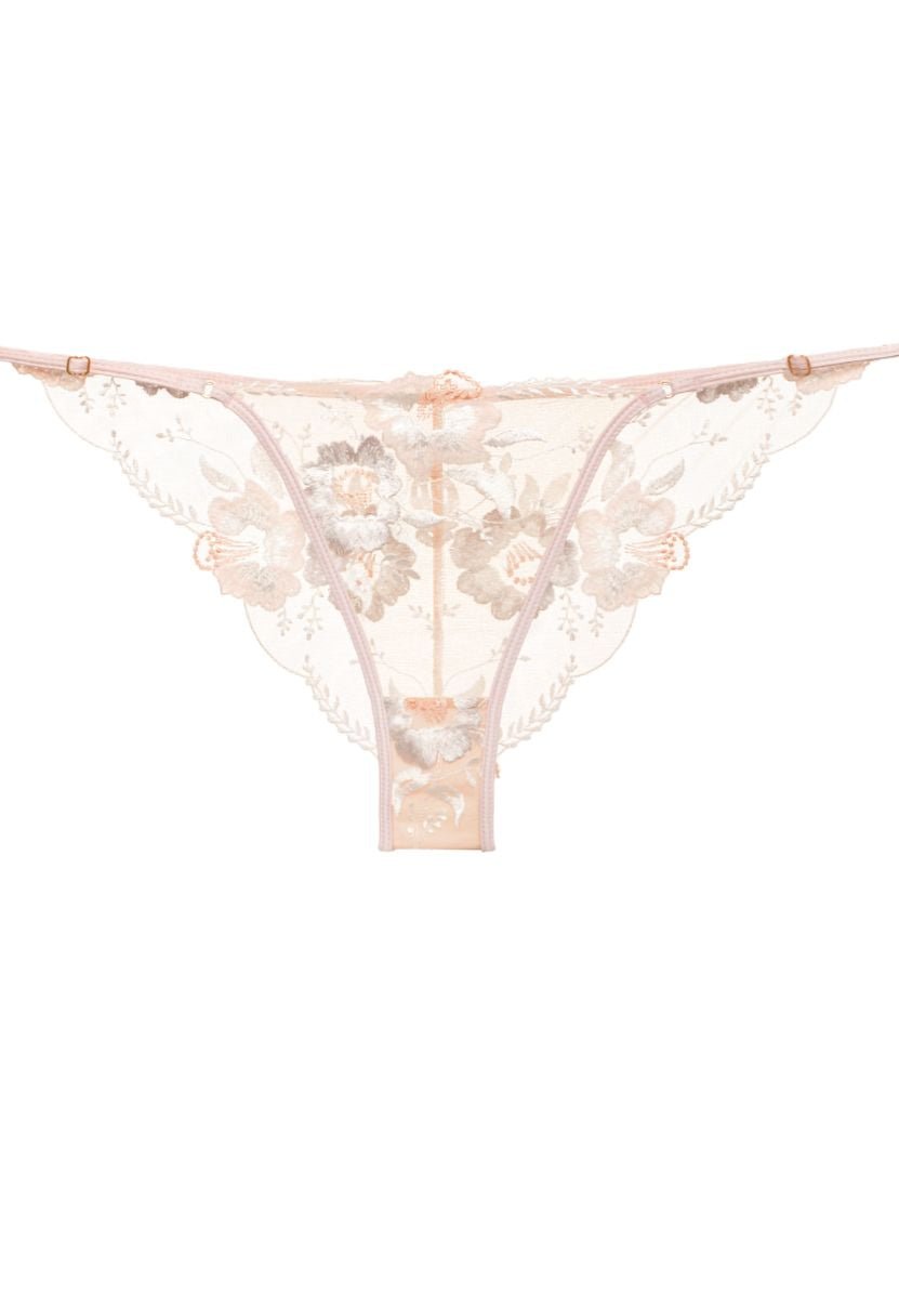 Peach bikini Lily – sheer lace lingerie panties The Kiss