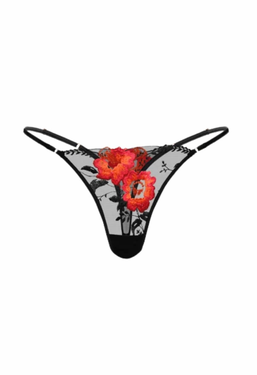 Lily Thong Black Red