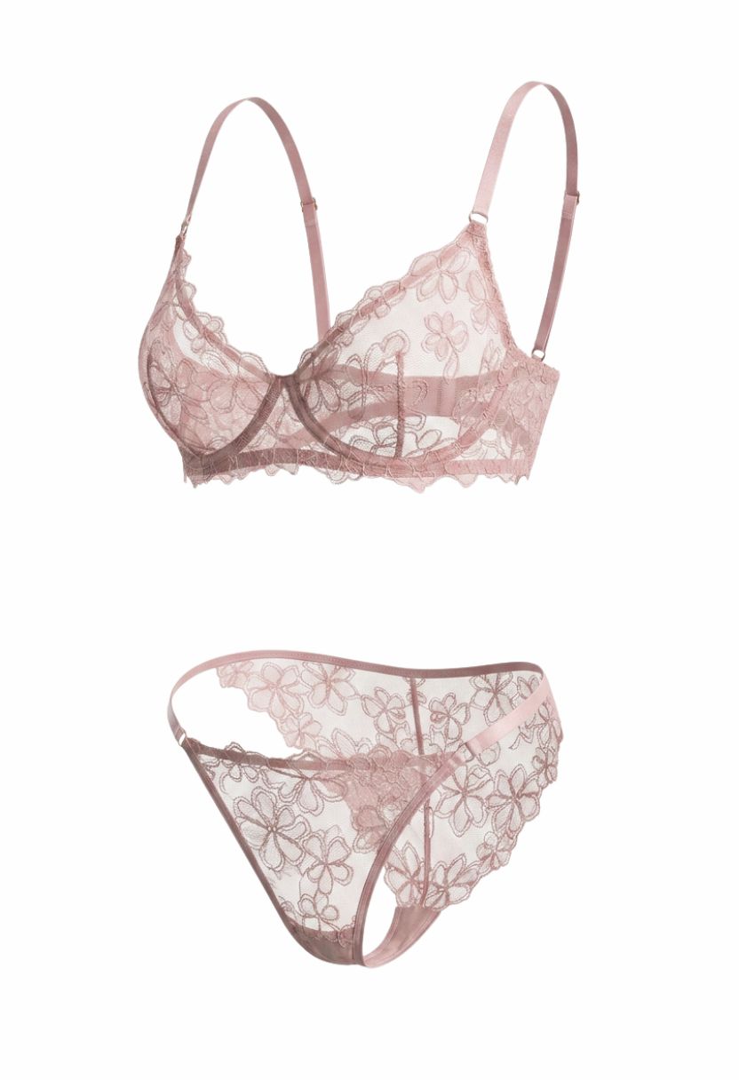 Megan Underwire Bra Set Pink