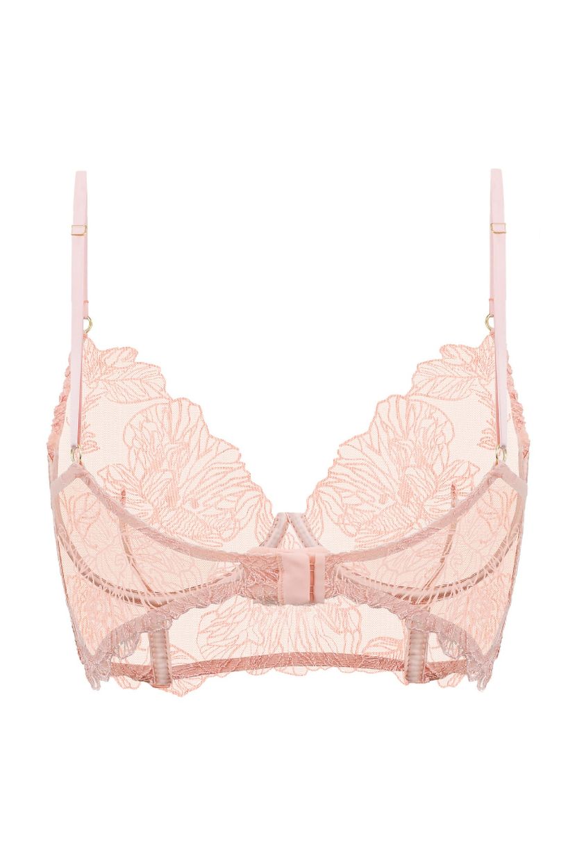 Pink lace bra Megan – soft feminine lingerie bra The Kiss
