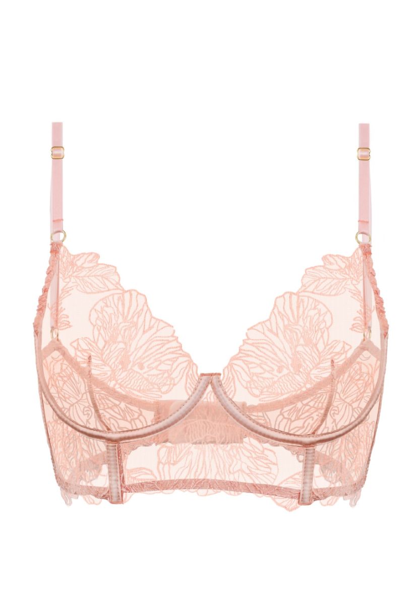 Pink lace bra Megan – delicate romantic lingerie top The Kiss