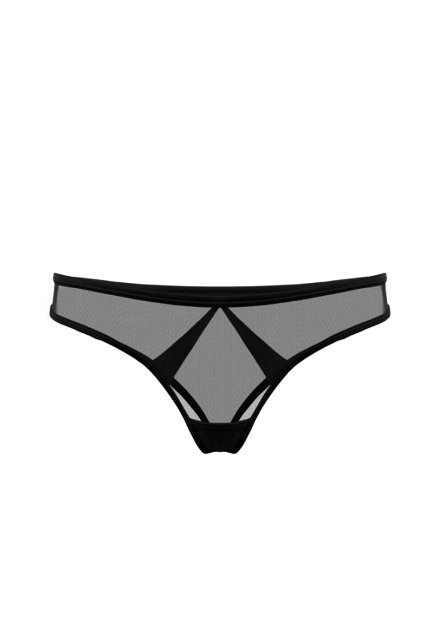 Mia black bikini panty, front view, part of Black Bikini Trio pack