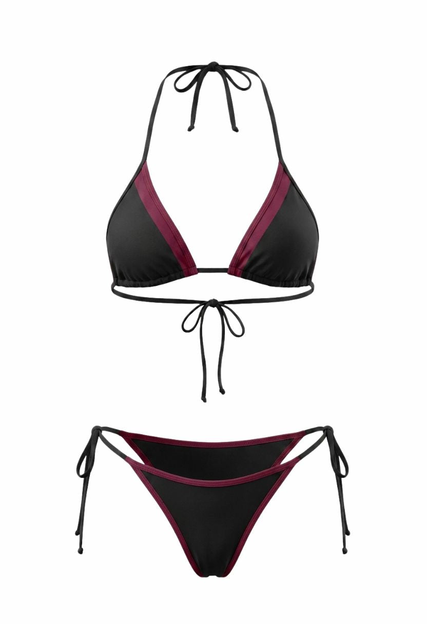Romy Bikini Set Black Burgundy
