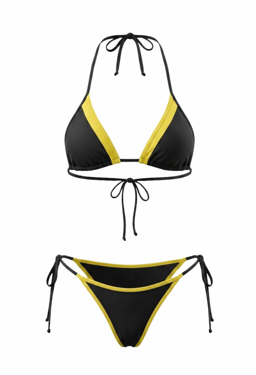 Romy Bikini Set Black Yellow