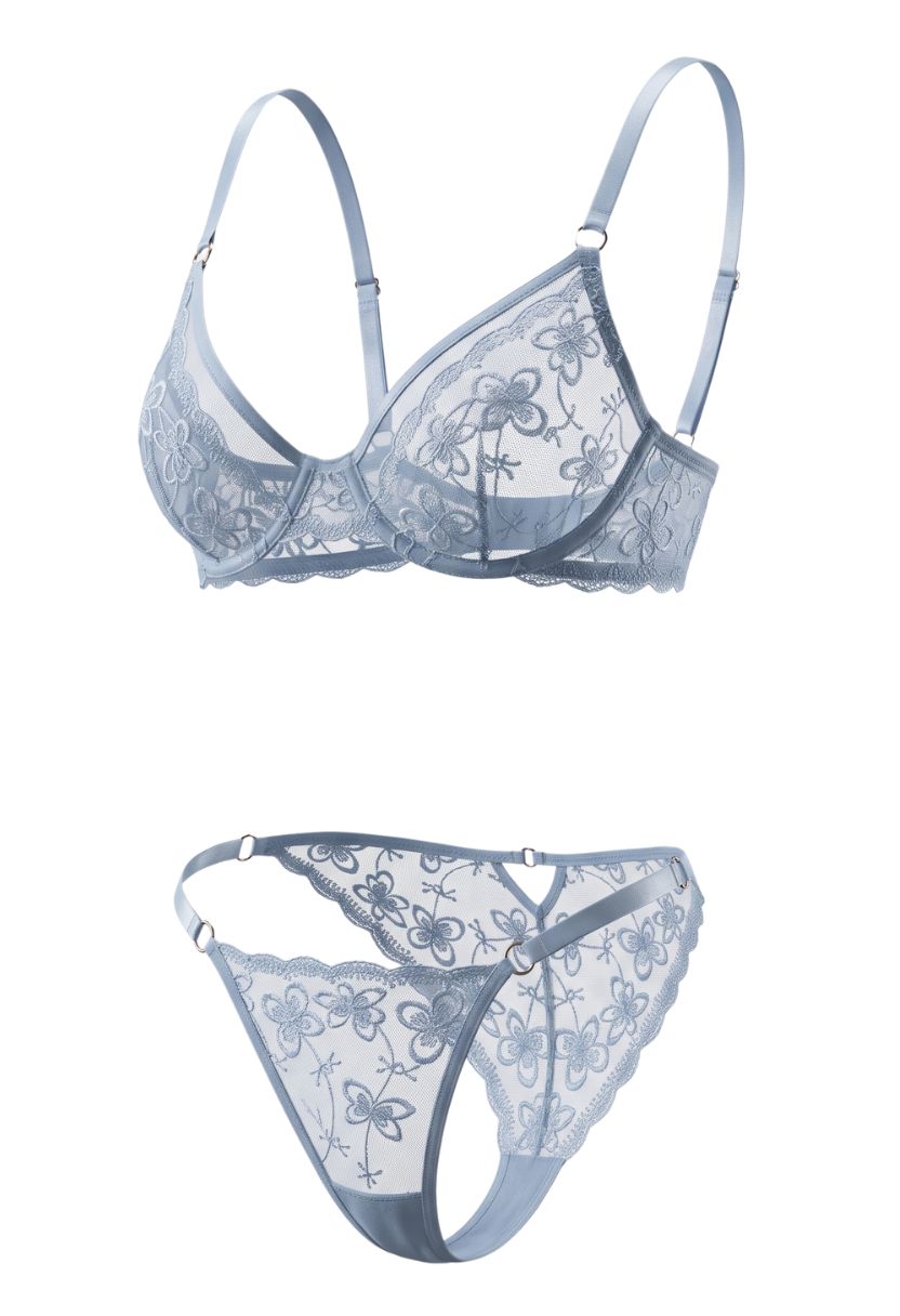 Selia Underwire Bra Set Sky Blue