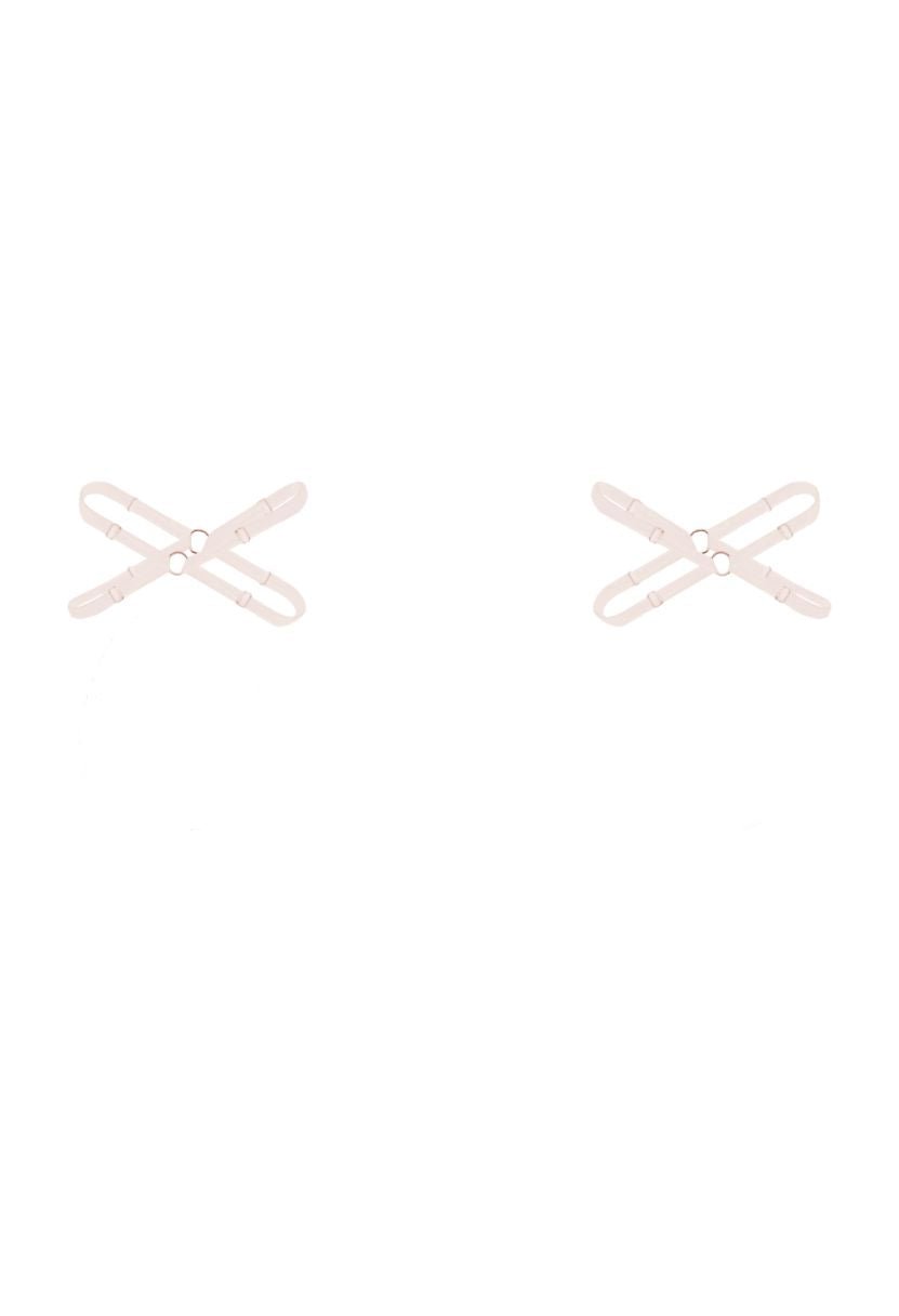 Strappy Leg Garter peach with metal ring detail