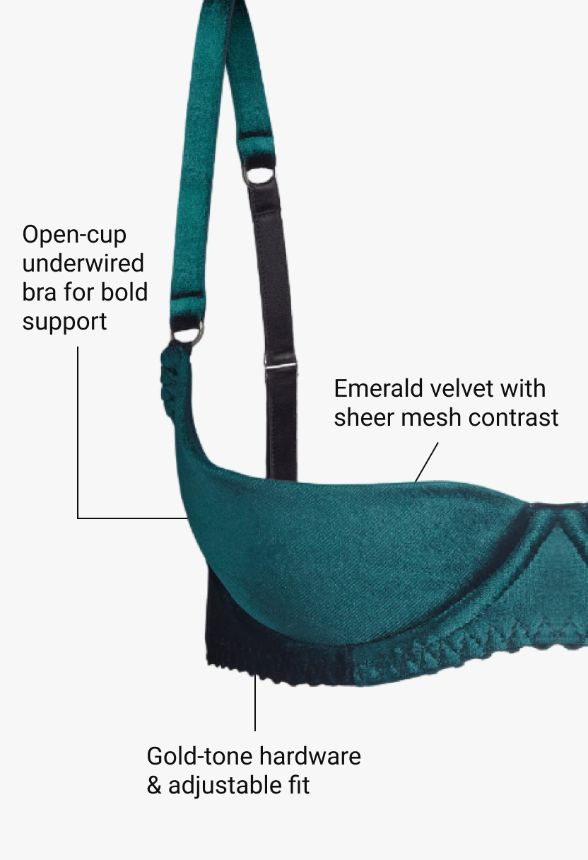 Emerald Open Bra Green