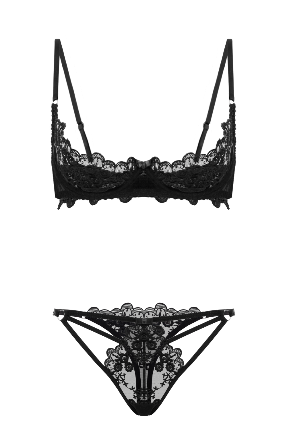 Erotica Lingerie Full Set Black