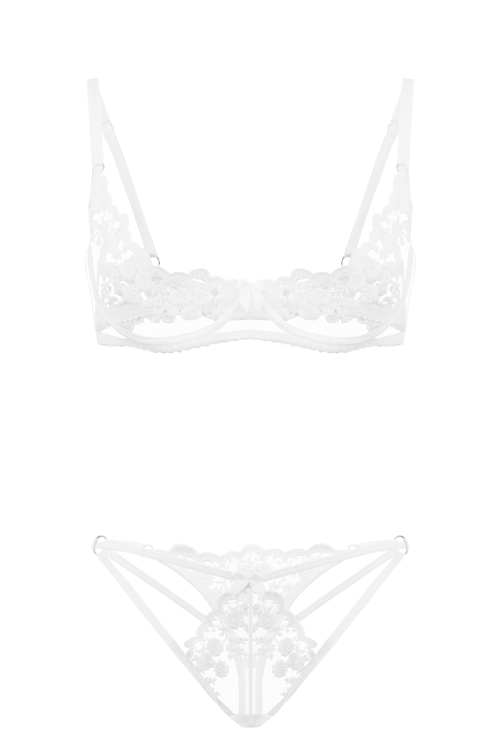 Erotica Lingerie Full Set White